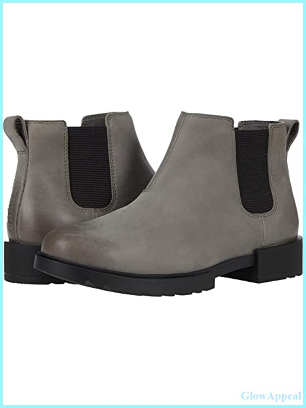 Waterproof Leather Chelsea Ankle Boot Memory Foam Block Heel